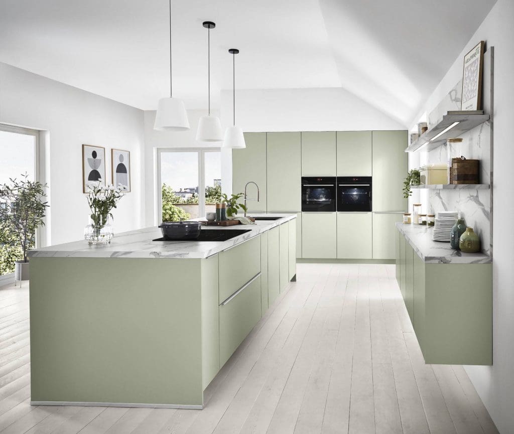 Nobilia Light Green Matt Kitchen 1 | Vorsehen, Fife